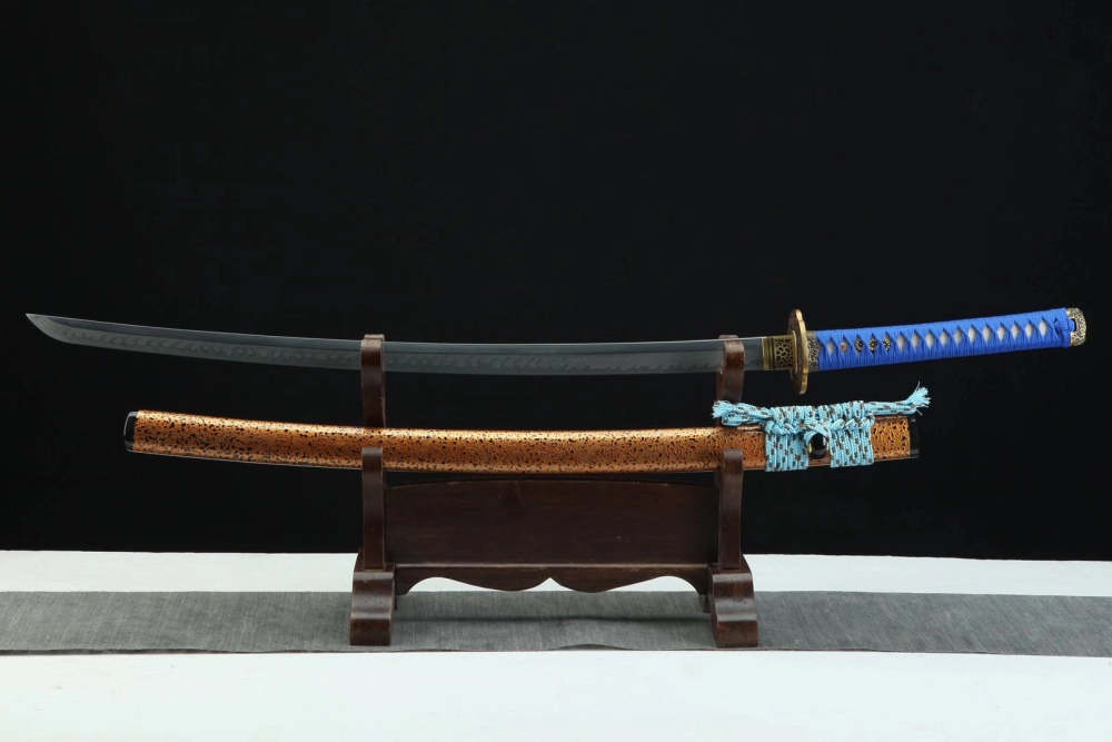 T10 High Carbon Steel Clay Tempered With Hamon Chrysanthemum Katana Sword,Real Handmade Japanese Samurai Sword Full Tang