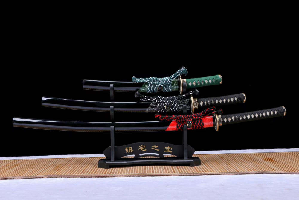 Dragonfly Katana Set, Katana, Wakizashi, and Tanto Sword,Japanese Samurai Sword,Real Katana,Handmade sword, Folded patterned steel