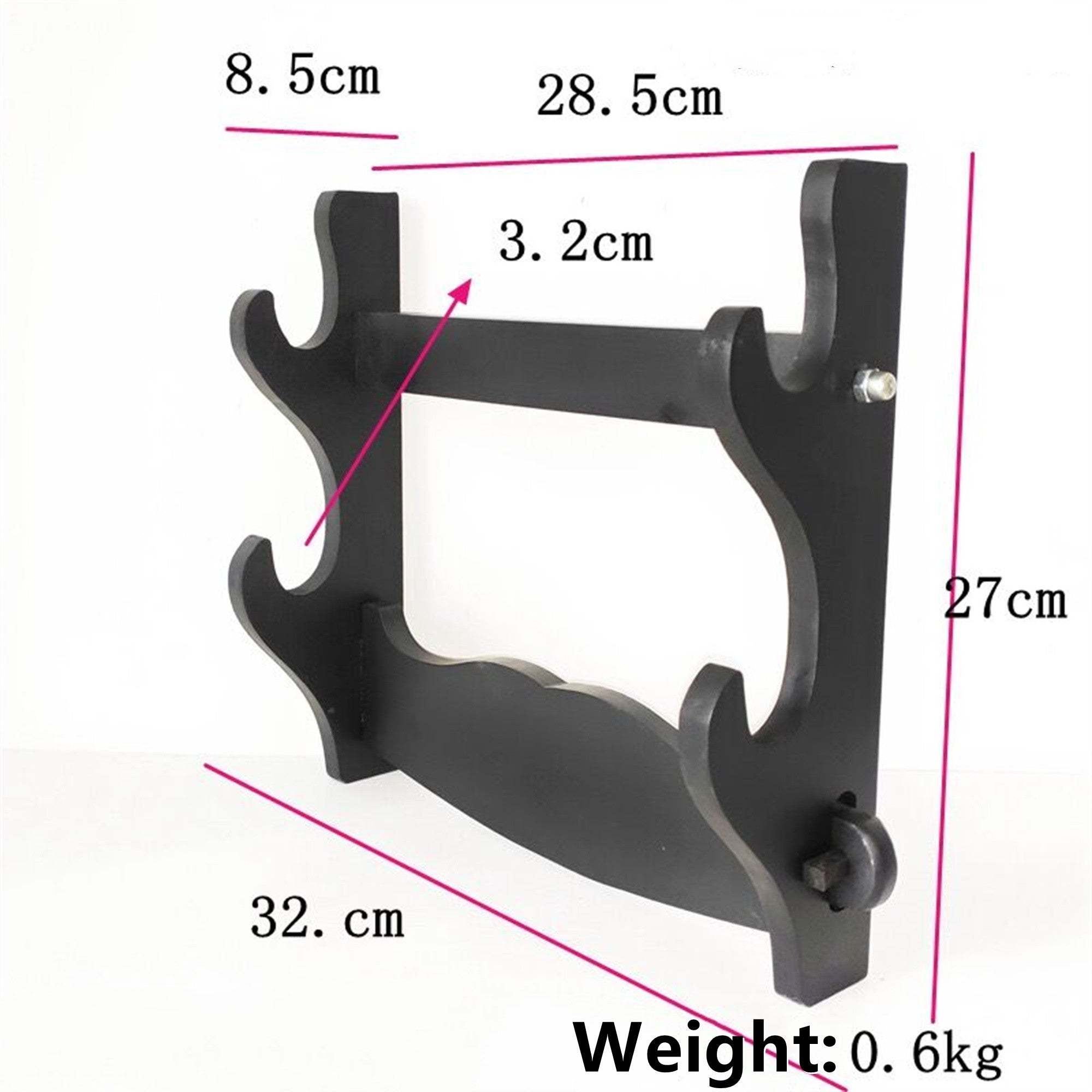 Handmade Black Wooden Sword Katana Display Stand Mount Wall Hangings Single layer/Double layer/Three layers