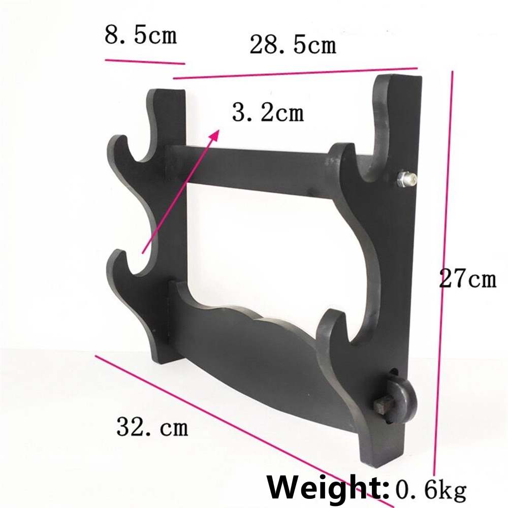 Handmade Black Wooden Sword Katana Display Stand Mount Wall Hangings Single layer/Double layer/Three layers