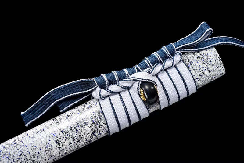 Silver Flower Ninjato Katana,Handmade Japanese Samurai Sword,Real Ninjato Sword,High manganese steel,Full Tang