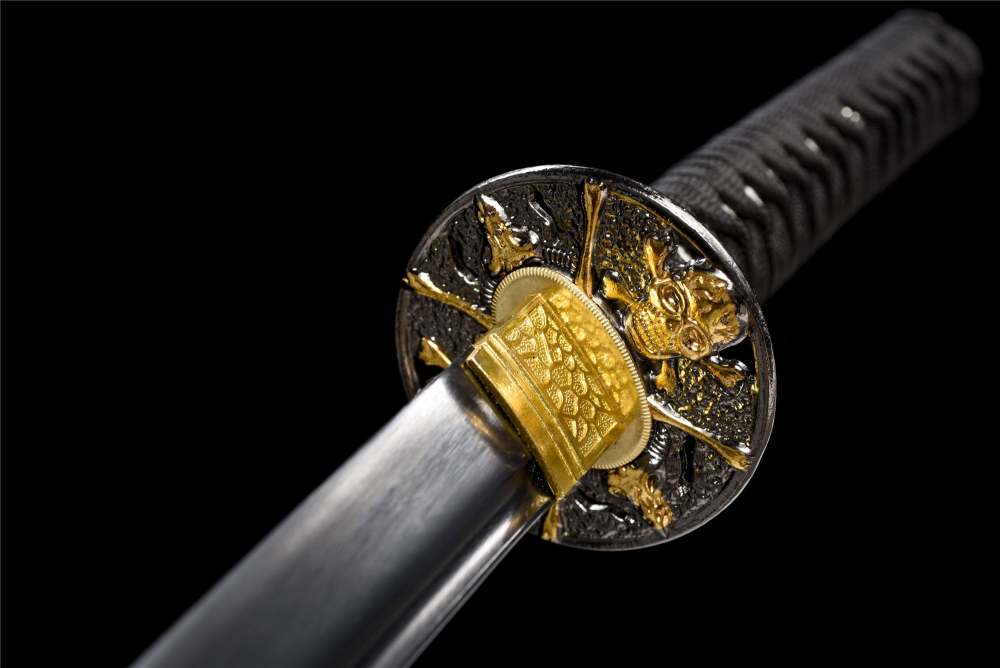 Handmade Black Blade Katana Sword -Hyakkiyakou Real Japanese Samurai Sword 1060 High Carbon Steel Full Tang