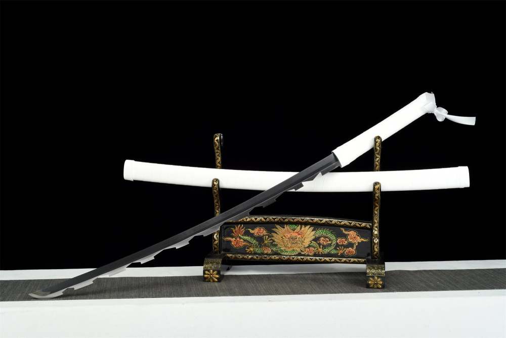 White Anime Sword,Handmade Japanese Samurai Sword,Real Replica Anime Katana,High-carbon steel