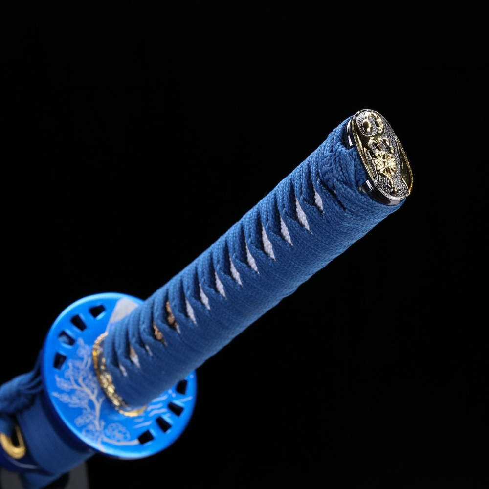 Carved Flower Blade Katana,Japanese Samurai Sword,Real Katana,Handmade sword,1060 high carbon steel