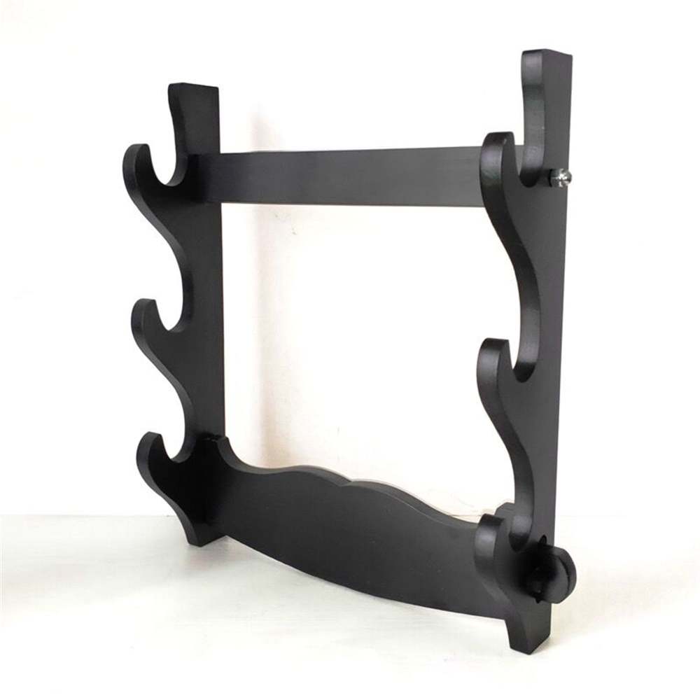 Handmade Black Wooden Sword Katana Display Stand Mount Wall Hangings Single layer/Double layer/Three layers