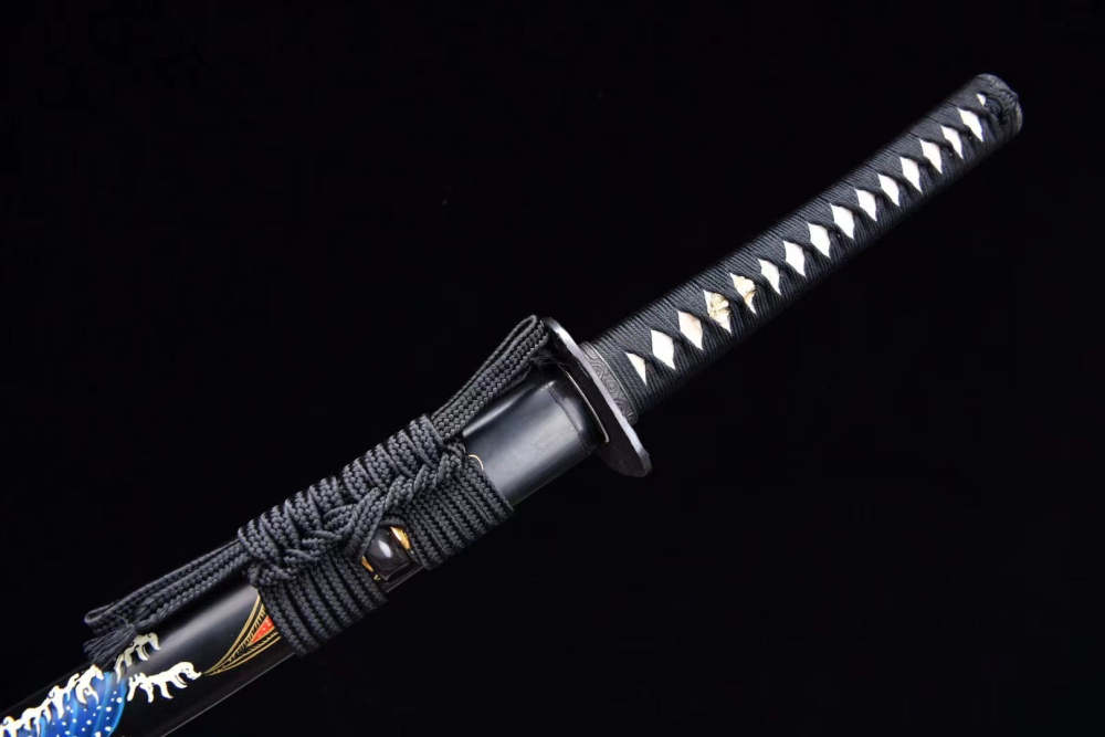 T10 Steel Clay Tempered With Hamon Bule Wave Katana Katana Sword,Real Handmade Japanese Samurai Sword Full Tang