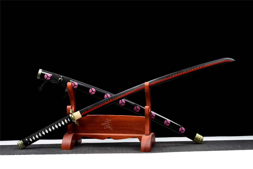 Anime Katana Sword Set,One Piece Roronoa Zoro,Real Handmade Japanese Samurai Sword