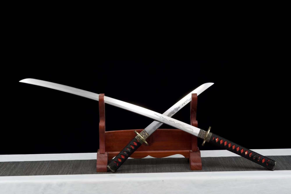 Floating Dragon Katana Set, Katana and Tanto Sword,Japanese Samurai Sword,Real Katana,Handmade sword, High manganese steel