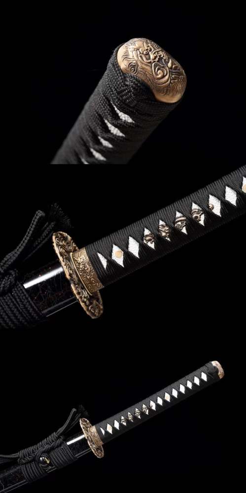 T10 High Carbon Steel Clay Tempered With Hamon Light Blue Katana Sword,Real Handmade Japanese Samurai Sword Full Tang