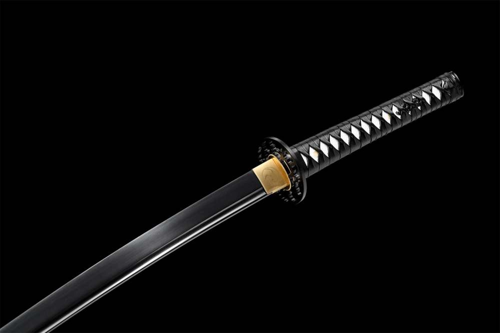 Black Blade Katana Sword,Fight With Heaven,Real Handmade Japanese Samurai Sword,High Performance Steel