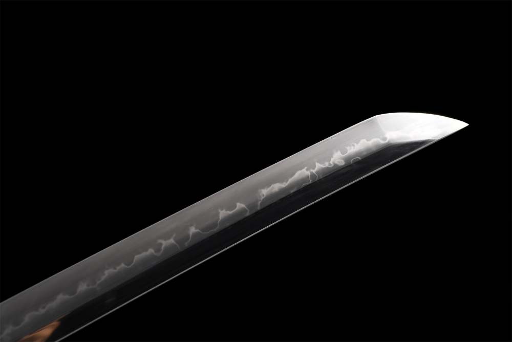 T10 High Carbon Steel  Clay Tempered With Hamon Handmade Brown Katana Sword Real Japanese Samurai Sword Full Tang