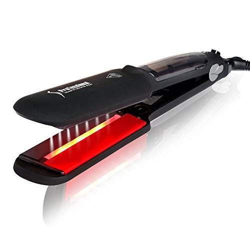 Infrared Steam Salon Hair Straightener - 2 Inches Steam Styler Ceramic Vapor Heater Hair Straightening Fat Iron