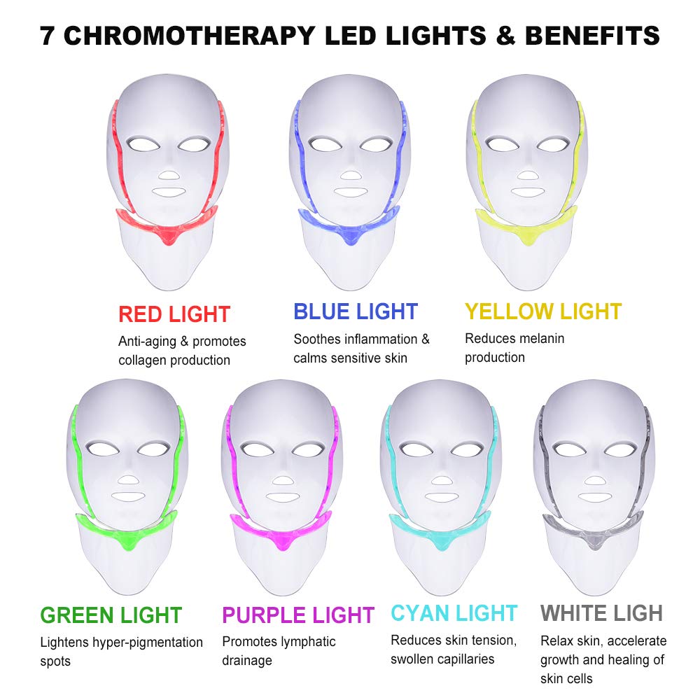 7 Color LED Mask Photon Light Skin Rejuvenation Therapy Facial Mask