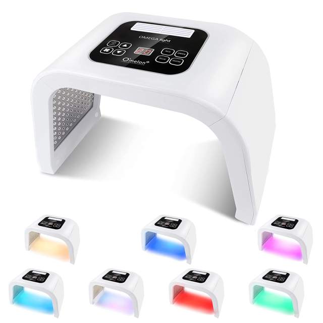 Led-Light-Therapy Red Light Therapy For Face 7 in 1 Colors LED Facial Skin Care Tool 7 Color Photon Blue & Red Light Mask Salon
