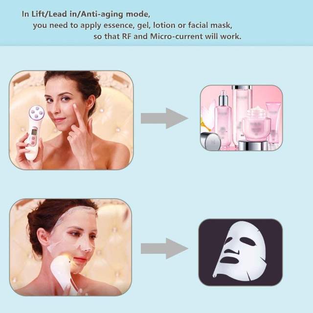 5 in 1 Multifunctional Facial Massager High Frequency Facial Wand LED Light Therapy Skin Tightening Machine for Wrinkle and Acne Removal