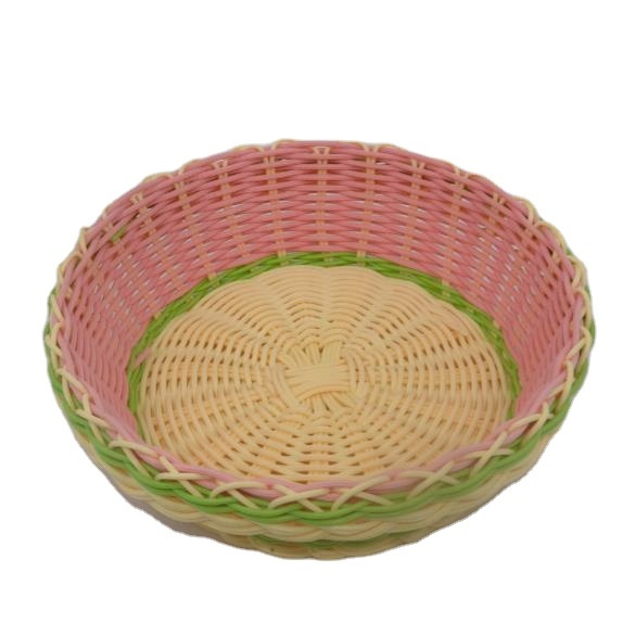 cheap colorful handwoven plastic rattan dry fruit basket&amp;candy basket wholesale