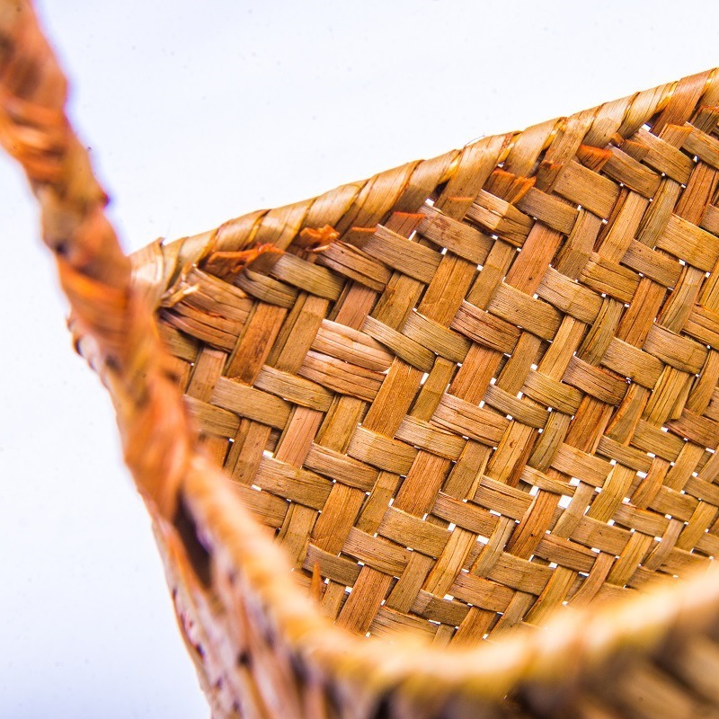 Custom Size Seagrass Woven Handle Storage Plant Basket Woven Pot Empty Hanging Baskets For Flowers Picnic