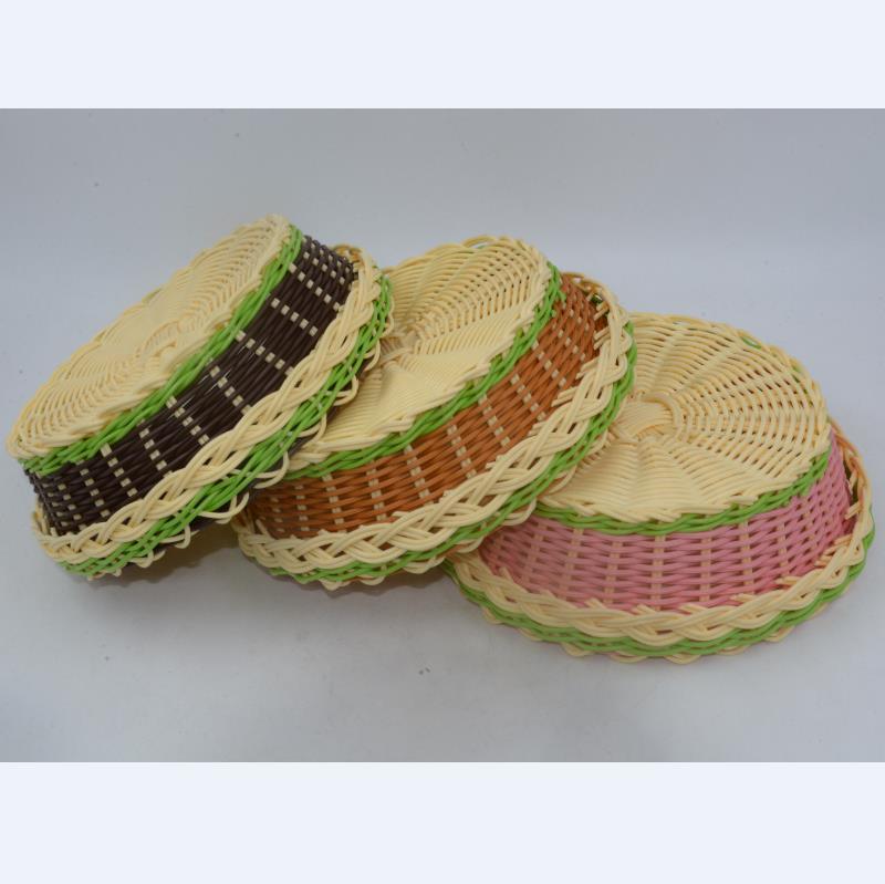 cheap colorful handwoven plastic rattan dry fruit basket&candy basket wholesale