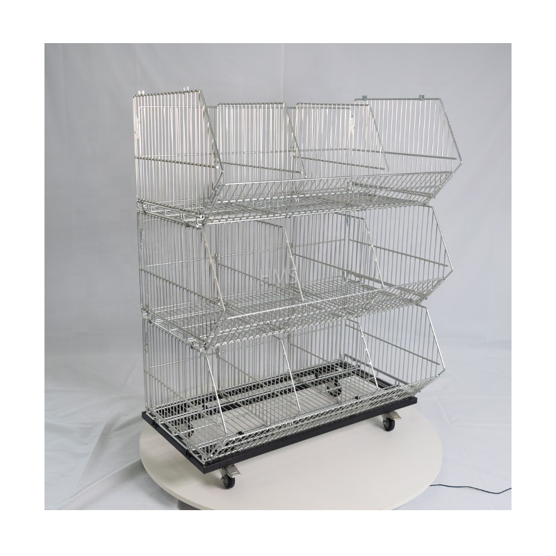 Factory Direct Sale Cheap Metal Wire Basket Display Rack Potato Chip Rack Snacks Display Stand For Market