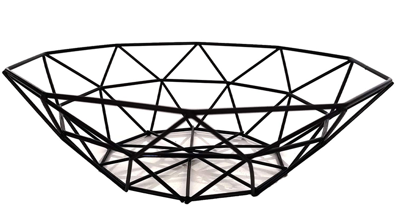 canasta de frutas decorative steel iron silver round wire bread basket iron storage wire fruit iron basket metal fruit basket