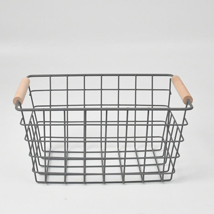 Most popular small decorative black iron wire metal storage basket for home