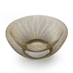 Wholesale wire baskets Designer Custom Round Iron Metal Wire Mesh Fruit Storage Basket Bowl