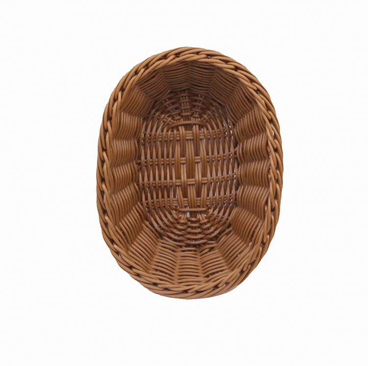 Wholesale Vegetable Fruit Picnic Bakery Woven PP Wicker Bread Kitchen Plastic Rattan Basket For Home