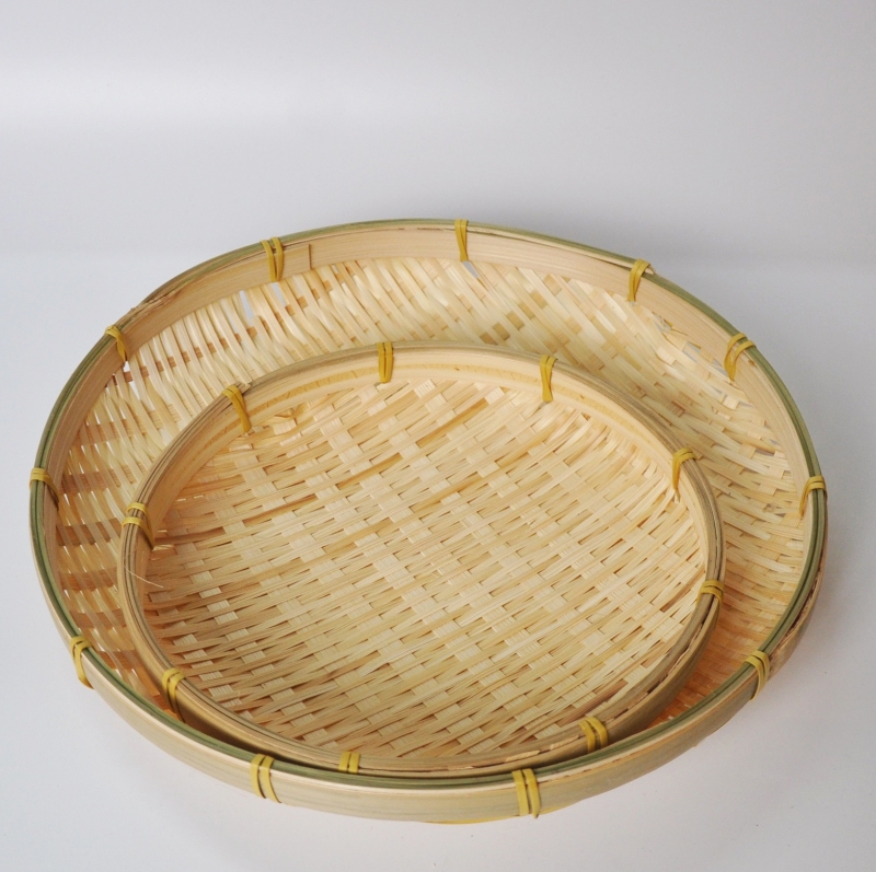 Wholesale Large Cane Wood Handmade Round Woven Bamboo Small Rattan Basket new product craft rattan basket with handles