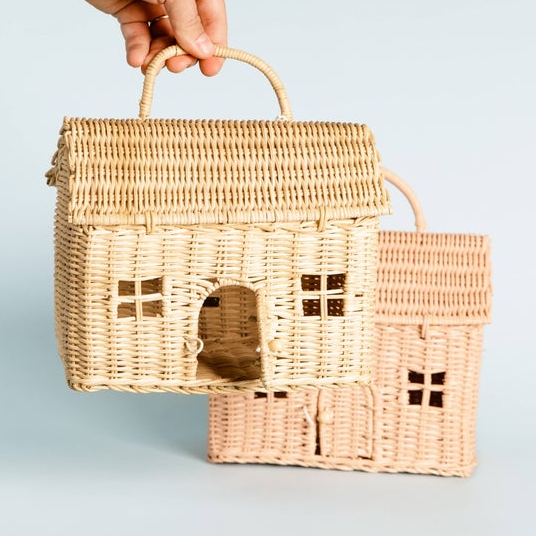 Children toys rattan bags for kids wicker braided eco friendly house bag OEM accepted negotiable MOQ