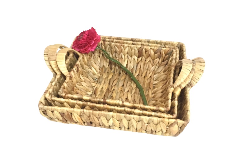 The Cheapest Price In The Market Hyacinth Tray Basket Is Made From Famous Craft Villages In Vietnam