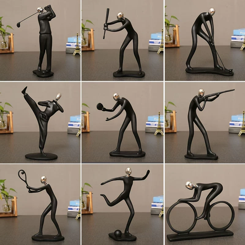 Fantastic Handmade Black Resin Motorcycle Bike Statue Small Resin Custom Craft abstract Sport Figurines