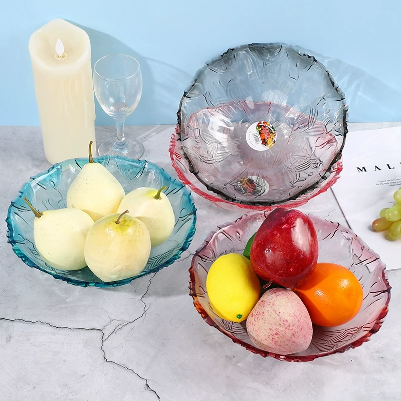 Round fruit plate dry fruit plate wholesale household fruit plate snack plate office light luxury air dried fruit plate