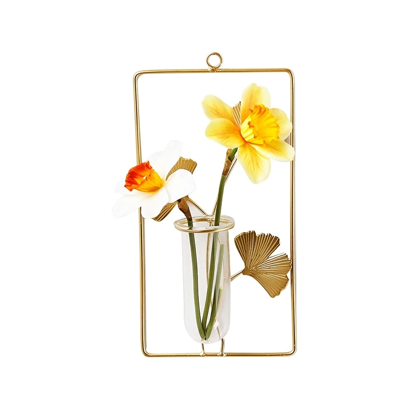 New Product Wall Hanging Clear Glass Vase Free Punch Clear Hydroponic Flower Vase Home Wall Decoration Ornament Gifts