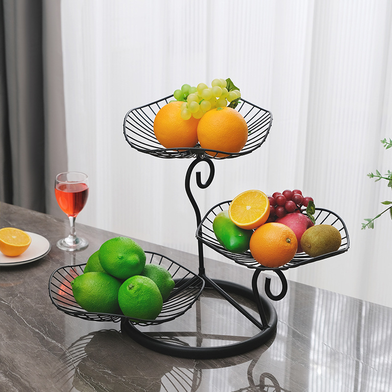 3 Tier Golden Iron Fruit Basket For Decorative Countertop Display Vegetable Snacks Holder Storage Rack - Buy Golden Fruit Basket