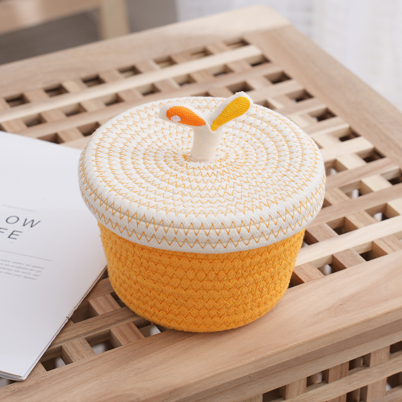 Wholesale New Home Decor Cotton Rope Woven Laundry Basket Storage Basket with Handles
