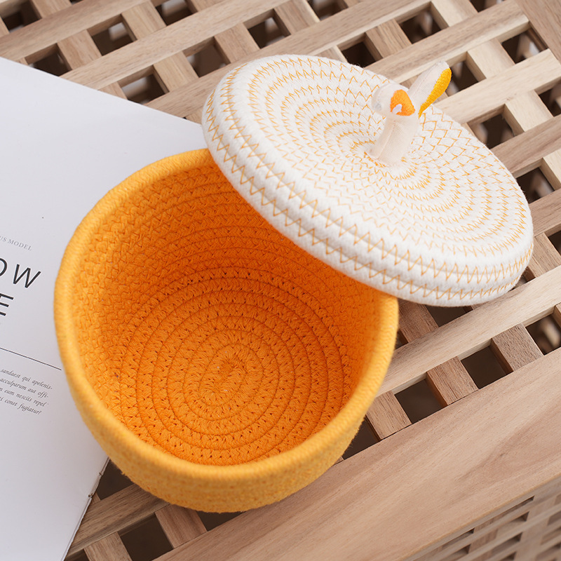 Wholesale New Home Decor Cotton Rope Woven Laundry Basket Storage Basket with Handles