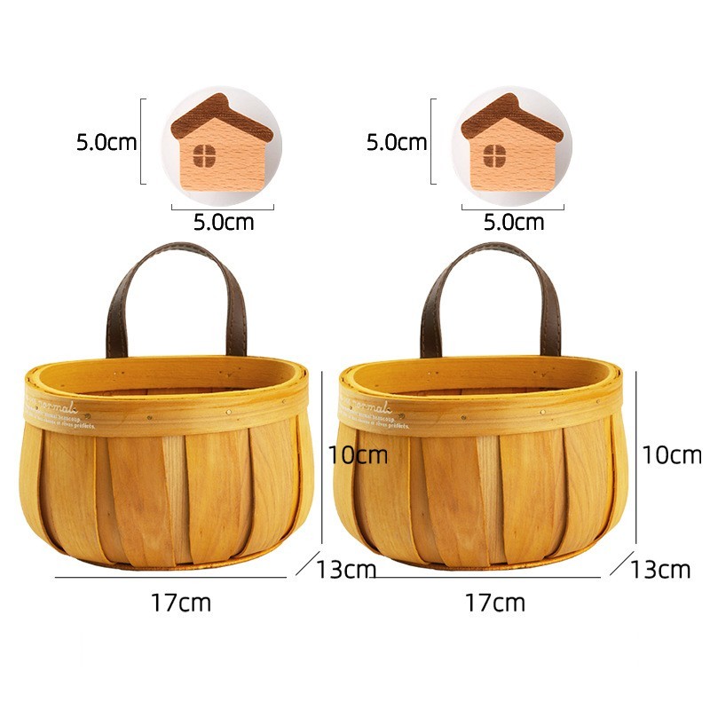 Rattan Sundries Storage Basket Wall Hanging Bamboo Woven Kitchen Woven Seasoning Storage Basket