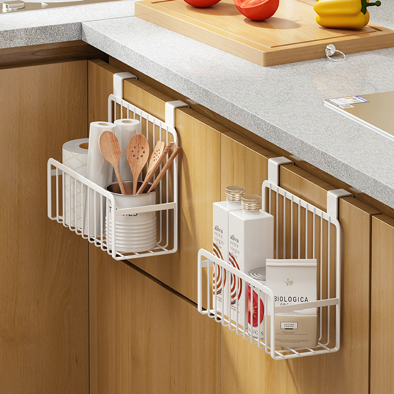 One Stop Shopping Metal Wire Over The Cabinet Organizer Holder Hanging Storage Basket For Kitchen Bathroom