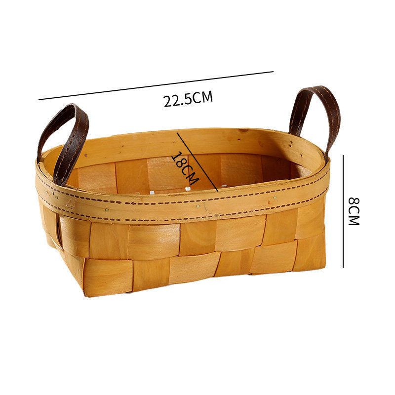 New Arrive Good Quality Square Vented Wood Picnic Chip Boxes Wooden Pulp Baskets