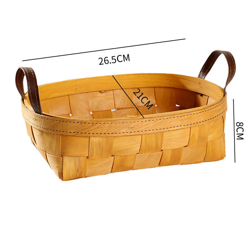 New Arrive Good Quality Square Vented Wood Picnic Chip Boxes Wooden Pulp Baskets