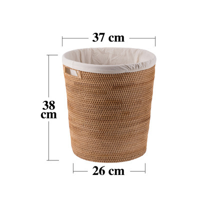 High Quality Natural Handwoven Rattan Storage Basket Round Laundry Basket With Lid For Home Tidy Storage Basket