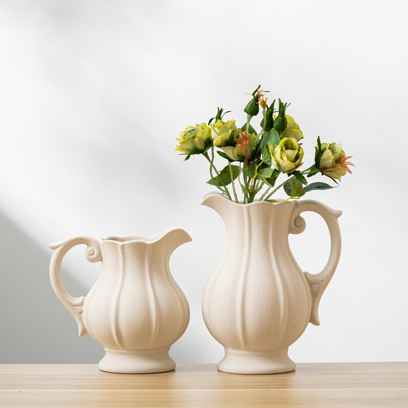 Nordic Minimalism Style Decor White Ceramic Vase set for Modern Home Decor Dried Flower Vase