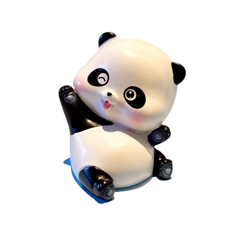 Cute Cartoon Panda Miniature Doll Figurine Home Decor Mini Resin Cake Car Decoration