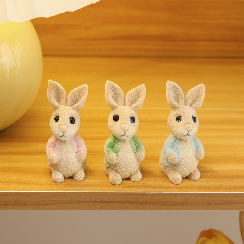 New Arrival Spring Easter Bunny Decor Resin Cute Bunny For Part And Holiday Supplies
