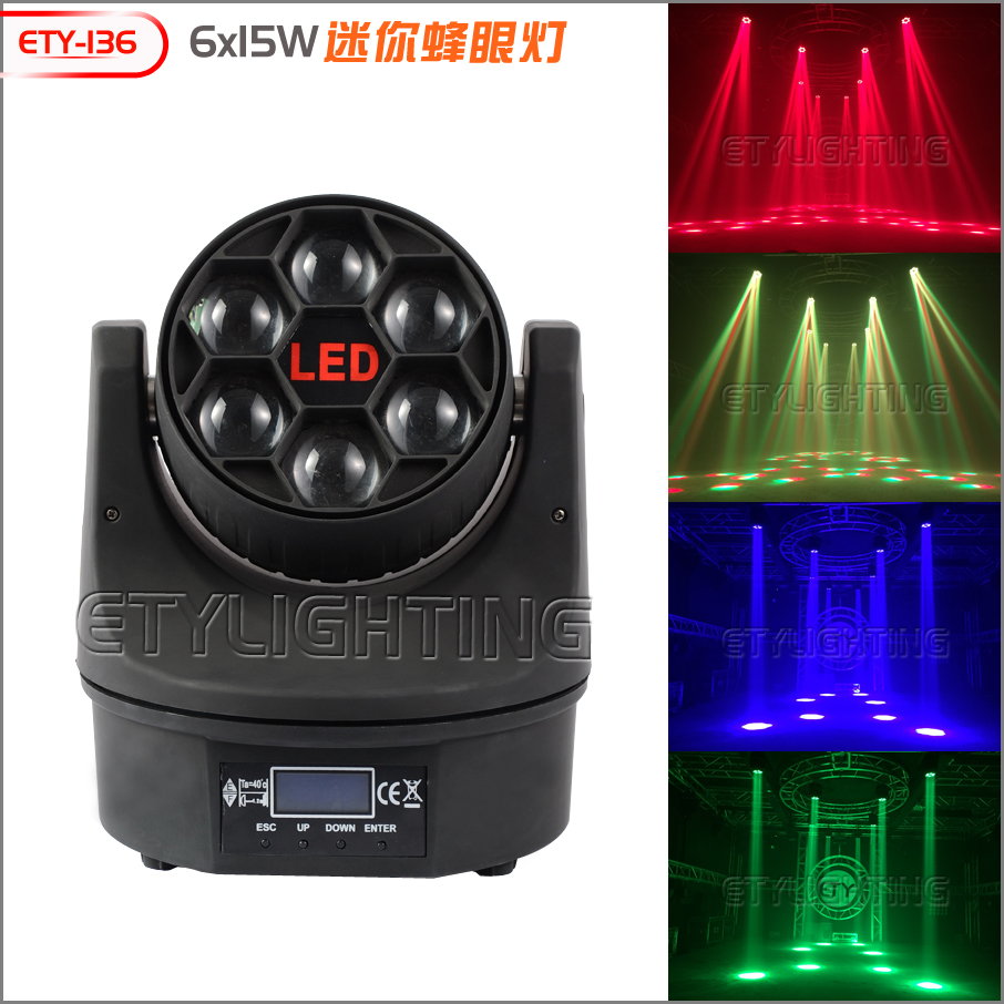ETY-136 6X15W Mini B-EYE Beam Moving Head light
