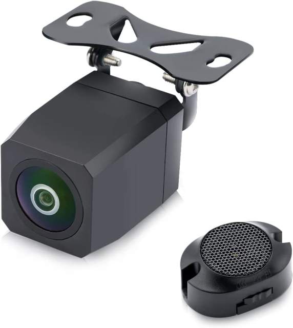 AI Sensor Alarm Backup Camera, GreenYi AHD 720P Waterproof Car Rear View Camera 170 Degrees View Angle with Fish Eye Lens Starlight Night Vision