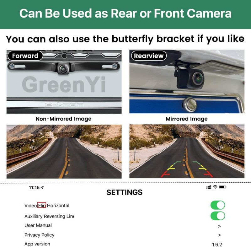 WiFi Car Wireless Backup Camera, GreenYi 5G 720P HD Car License