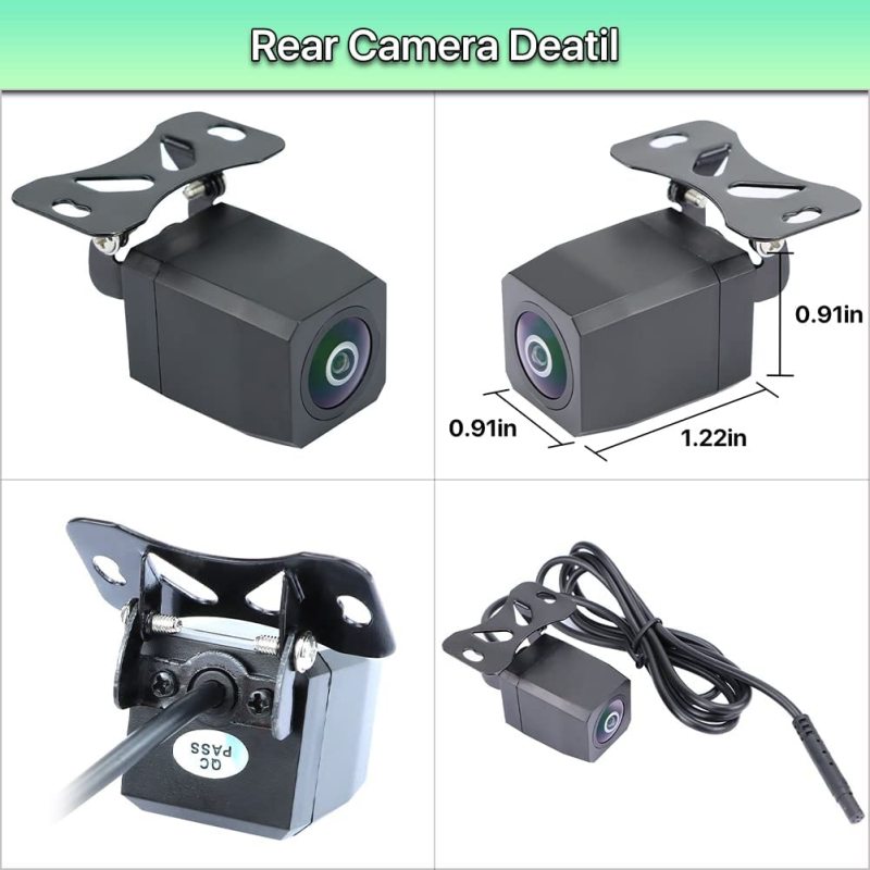 AI Sensor Alarm Backup Camera, GreenYi AHD 720P Waterproof Car Rear View Camera 170 Degrees View Angle with Fish Eye Lens Starlight Night Vision