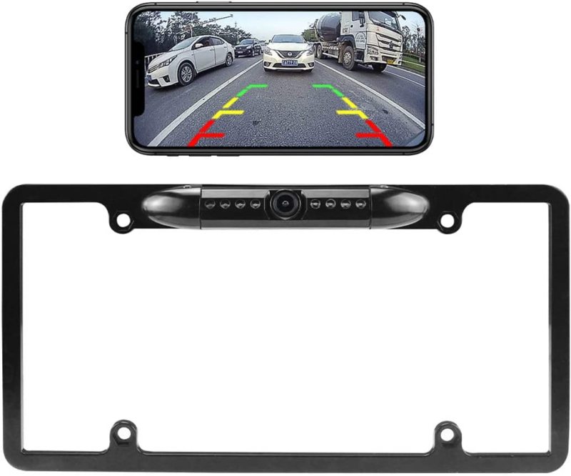 WiFi License Plate Backup Camera, GreenYi 5G Wireless 720P HD Car Rear View  Reverse Cam for