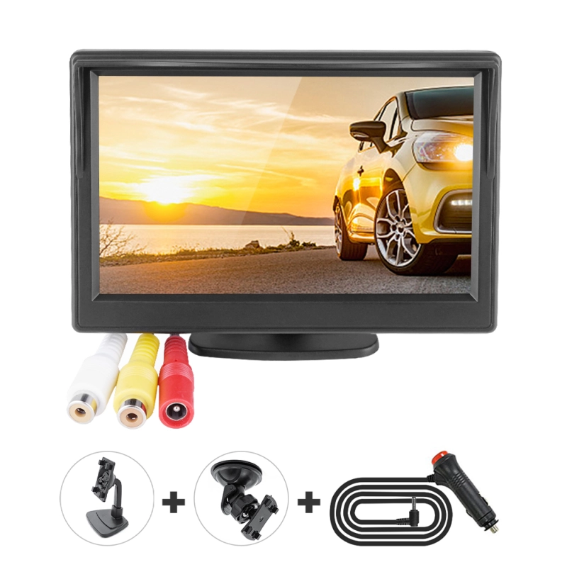 5 Inch AHD 800x480 Backup Camera Monitor, GreenYi-08 TFT LCD Color Screen, Two Video Inputs Screen for Rear View Camera with Two Brackets, Perfect for Our AHD Back up Camera